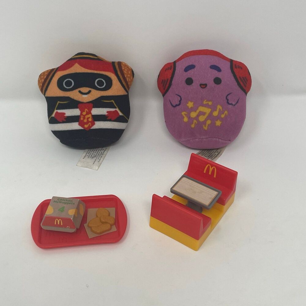 McDonald's Grimace Hamburglar Squishmallow Happy Meal Toys Lot Nugget Tray Booth